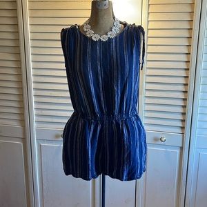 Blue Pinstripe Romper